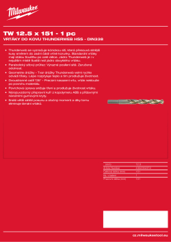 MILWAUKEE HSS-Ground Thunderweb DIN338 Drill bits 4932352372 A4 PDF