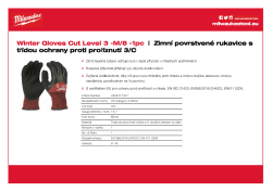 MILWAUKEE Zimní rukavice s třídou ochrany proti proříznutí C  - M / 8 - 1ks 4932471347 A4 PDF