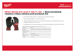 MILWAUKEE Zimní rukavice s třídou ochrany proti proříznutí C - XXL/ 11 - 1ks 4932471350 A4 PDF