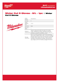 MILWAUKEE Zimní rukavice s tř.D - 9/L - 1ks 4932480613 A4 PDF