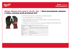 MILWAUKEE Zimní rukavice s třídou ochrany proti proříznutí C - XL/ 10 - 1ks 4932471349 A4 PDF