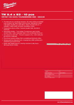 MILWAUKEE HSS-Ground Thunderweb DIN338 Drill bits 4932459855 A4 PDF