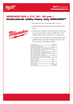 MILWAUKEE WRECKER 300 x 7/11 Tpi - 25 ks 48008711 A4 PDF