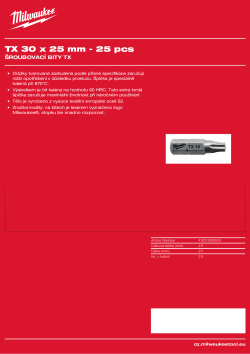 MILWAUKEE Professional screwdriving bits TX 4932399599 A4 PDF