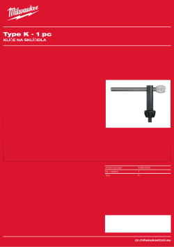 MILWAUKEE Klíč na sklíčidlo. 48663280 A4 PDF