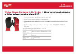 MILWAUKEE Zimní rukavice s třídou ochrany proti proříznutí A - XL/ 10 - 1ks 4932471345 A4 PDF