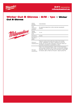 MILWAUKEE Zimní rukavice s tř. B 8/M 1 ks 4932480602 A4 PDF