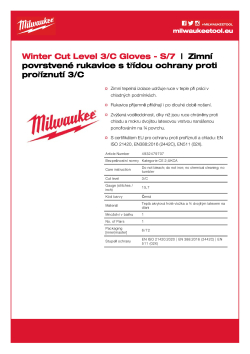 MILWAUKEE Zimní rukavice odolné proti proříznutí stupeň ochrany C velké balení 7/S - 1 ks 4932479707 A4 PDF
