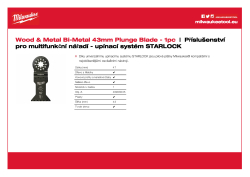 MILWAUKEE Univerzální bimetalový nůž 43 mm pro ponorné řezy zaručuje dlouhou životnost 48906035 A4 PDF