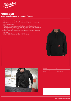 MILWAUKEE Pracovní mikina s kapucí černá 4933478213 A4 PDF