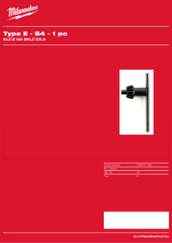MILWAUKEE Klíč na sklíčidlo. 4932221380 A4 PDF