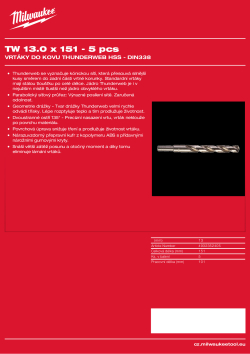 MILWAUKEE HSS-Ground Thunderweb DIN338 Drill bits 4932352405 A4 PDF