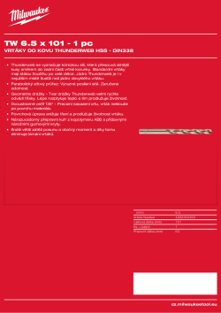 MILWAUKEE HSS-Ground Thunderweb DIN338 Drill bits 4932352359 A4 PDF