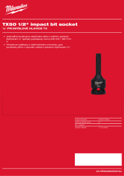 MILWAUKEE Průmyslová hlavice TX50 ½″ 4932478062 A4 PDF