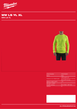 MILWAUKEE Tričko Performance s dlouhým rukávem do teplého počasí žluté 4932493091 A4 PDF