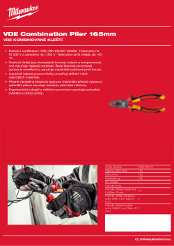 MILWAUKEE VDE kombinované kleště 165 mm 4932464571 A4 PDF