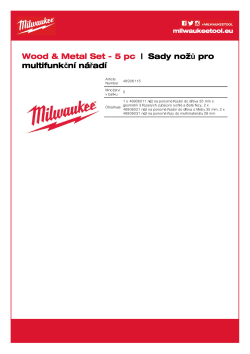 MILWAUKEE Sada na dřevo a kov 5 ks 48906115 A4 PDF