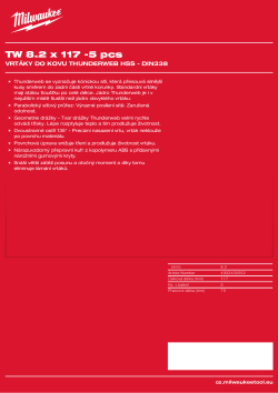 MILWAUKEE HSS-Ground Thunderweb DIN338 Drill bits 4932430552 A4 PDF