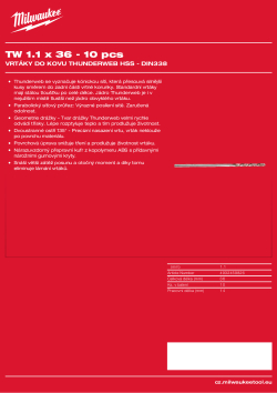MILWAUKEE HSS-Ground Thunderweb DIN338 Drill bits 4932459826 A4 PDF