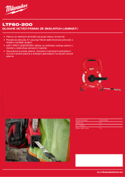MILWAUKEE Dlouhé měřící pásmo ze skelného laminátu 60 m/ 200 ft 48225360 A4 PDF