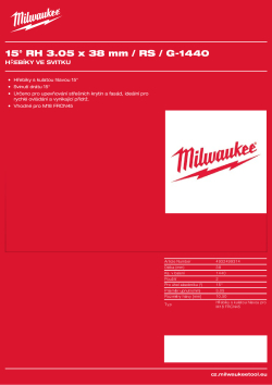 MILWAUKEE 15°RH 3,05x38mm/RS/G-1440k ks 4932499314 A4 PDF