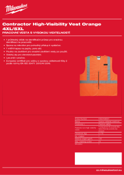 MILWAUKEE Pracovní vesta s vysokou viditelností oranžová 4XL/5XL 4932498001 A4 PDF