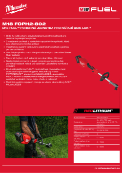 MILWAUKEE M18 FUEL™ pohonná jednotka pro nářadí QUIK-LOK™ 4933492664 A4 PDF