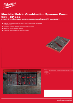 MILWAUKEE Pěnová vložka se sadou metrických kombinovaných klíčů MAX BITE™ 27 ks 4932493247 A4 PDF