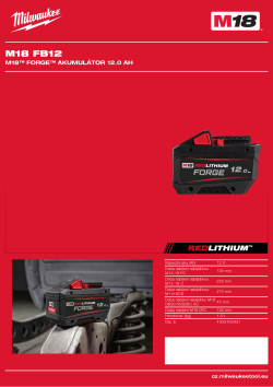 MILWAUKEE M18™ FORGE™ akumulátor 12.0 Ah 4932492651 A4 PDF