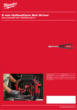 MILWAUKEE 5 mm HOLLOWCORE™ trubkový šroubovák 4932492365 A4 PDF