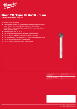 MILWAUKEE Fréza TC typ D 6x10 mm - 1 ks 4932493983 A4 PDF