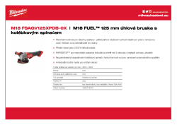 MILWAUKEE M18 FUEL™ 125 mm úhlová bruska s kolébkovým spínačem 4933478437 A4 PDF