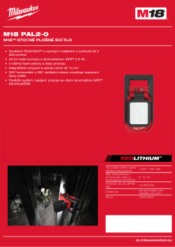 MILWAUKEE M18™ otočné plošné světlo 4933493547 A4 PDF