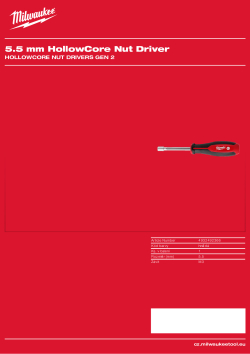MILWAUKEE 5,5 mm HOLLOWCORE™ trubkový šroubovák 4932492366 A4 PDF