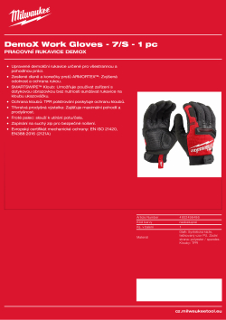 MILWAUKEE Pracovní rukavice DemoX 7/S 4932498486 A4 PDF