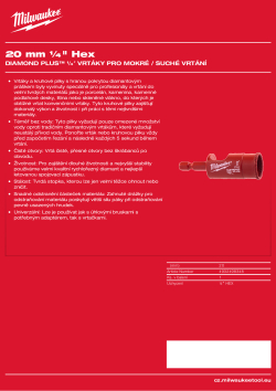 MILWAUKEE Diamond Max wet drill bits 4932498348 A4 PDF