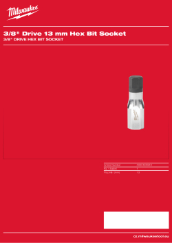 MILWAUKEE ⅜″ šestihranný nástrčný klíč 13 mm 4932480840 A4 PDF