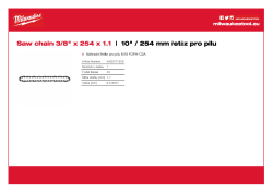 MILWAUKEE 25 cm/10˝ pilový řetěz ⅜ ˝ x 1,1 mm 4932471329 A4 PDF