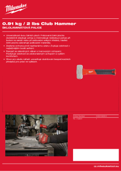 MILWAUKEE Sklolaminátová palice 0,91 kg 4932498304 A4 PDF