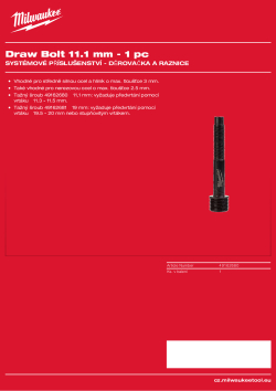 MILWAUKEE Tažný šroub 11.1 mm (7/16˝) 49162680 A4 PDF