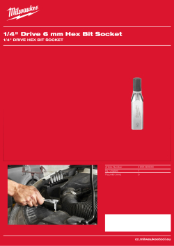 MILWAUKEE ¼″ šestihranný nástrčný klíč 6 mm 4932480828 A4 PDF