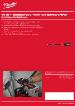 MILWAUKEE Multibitový šroubovák 14 v 1 Shockwave 4932498174 A4 PDF