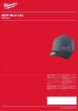 MILWAUKEE Baseballová kšiltovka Performance modrá 4932493106 A4 PDF