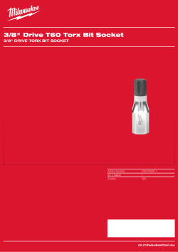 MILWAUKEE ⅜″ nástrčný klíč torx T60 4932480811 A4 PDF