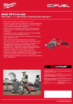 MILWAUKEE M18 FUEL™ 1 ¼″ závitořez s technologií ONE-KEY™ 4933480220 A4 PDF