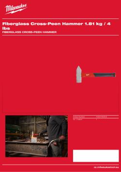 MILWAUKEE Sklolaminátové kladivo s křížovým nosem 1,81kg / 4 lbs 4932498308 A4 PDF