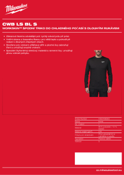 MILWAUKEE WORKSKIN™ spodní triko do chladného počasí s dlouhým rukávem černé 4932498283 A4 PDF