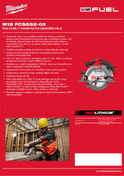 MILWAUKEE M18 FUEL™ kompaktní okružní pila 4933493588 A4 PDF