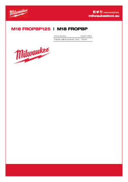 MILWAUKEE Podložky na suchý zip pro M18 FROPBP125 4932479964 A4 PDF