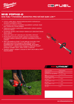 MILWAUKEE M18 FUEL™ pohonná jednotka pro nářadí QUIK-LOK™ 4933492662 A4 PDF